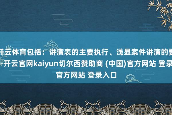 开云体育包括:讲演表的主要执行、浅显案件讲演的要求等-开云官网kaiyun切尔西赞助商 (中国)官方网站 登录入口