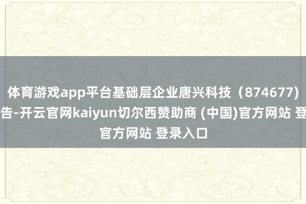 体育游戏app平台基础层企业唐兴科技（874677)发布公告-开云官网kaiyun切尔西赞助商 (中国)官方网站 登录入口