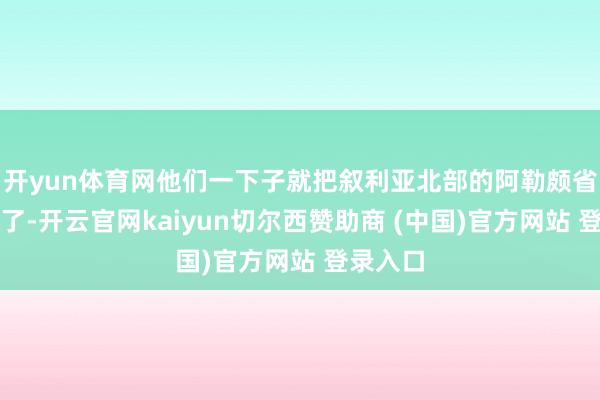 开yun体育网他们一下子就把叙利亚北部的阿勒颇省给攻占了-开云官网kaiyun切尔西赞助商 (中国)官方网站 登录入口
