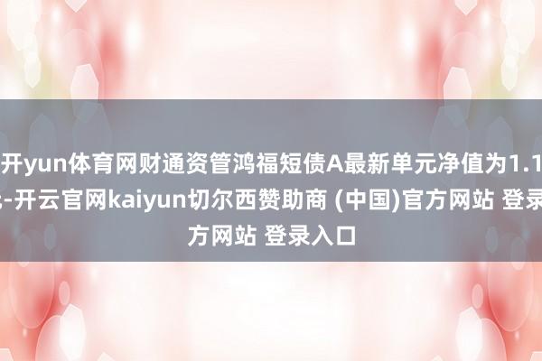 开yun体育网财通资管鸿福短债A最新单元净值为1.177元-开云官网kaiyun切尔西赞助商 (中国)官方网站 登录入口