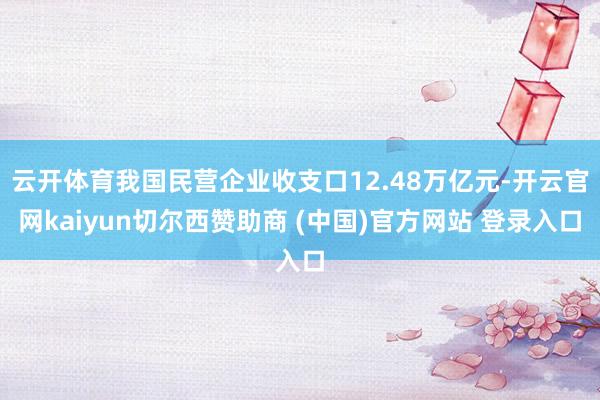 云开体育我国民营企业收支口12.48万亿元-开云官网kaiyun切尔西赞助商 (中国)官方网站 登录入口
