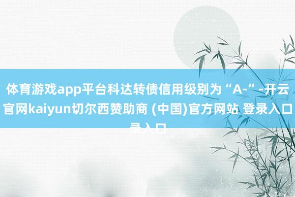 体育游戏app平台科达转债信用级别为“A-”-开云官网kaiyun切尔西赞助商 (中国)官方网站 登录入口