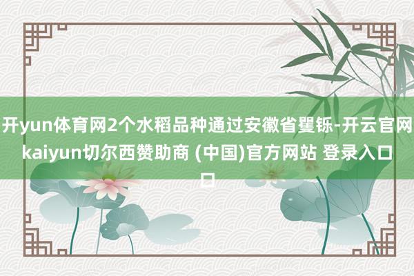 开yun体育网2个水稻品种通过安徽省矍铄-开云官网kaiyun切尔西赞助商 (中国)官方网站 登录入口
