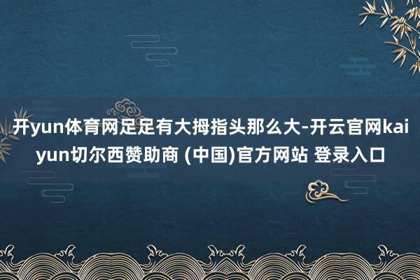 开yun体育网足足有大拇指头那么大-开云官网kaiyun切尔西赞助商 (中国)官方网站 登录入口