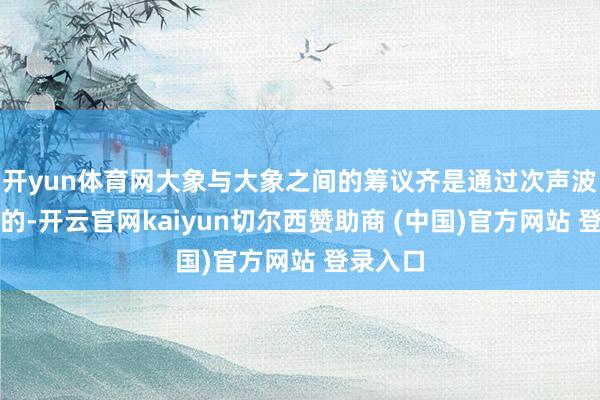 开yun体育网大象与大象之间的筹议齐是通过次声波来传播的-开云官网kaiyun切尔西赞助商 (中国)官方网站 登录入口