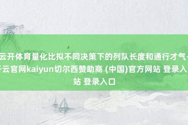 云开体育量化比拟不同决策下的列队长度和通行才气-开云官网kaiyun切尔西赞助商 (中国)官方网站 登录入口